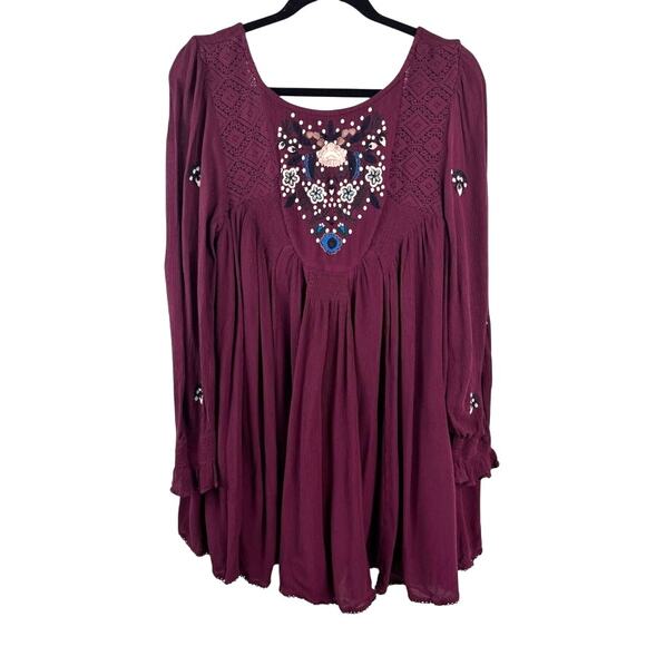 Free People Dresses & Skirts - Free People Boho Mini Dress - Long Sleeve, Flowy